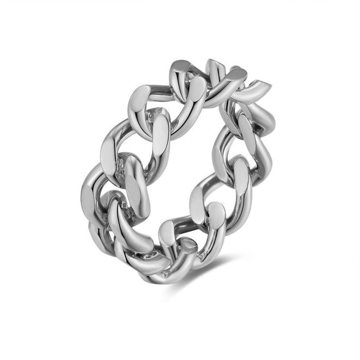 Stainless Steel Ring, 6 Mm Gourmet Chain