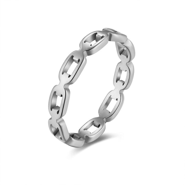 Stainless Steel Ring, Oval Links, 3 Mm