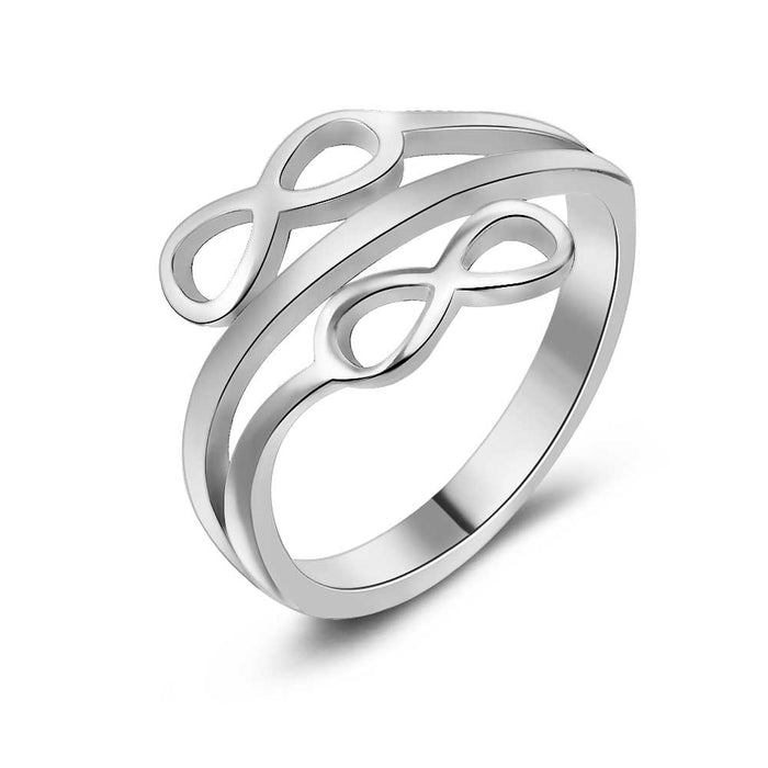 Stainless Steel Ring, 2 Infinities