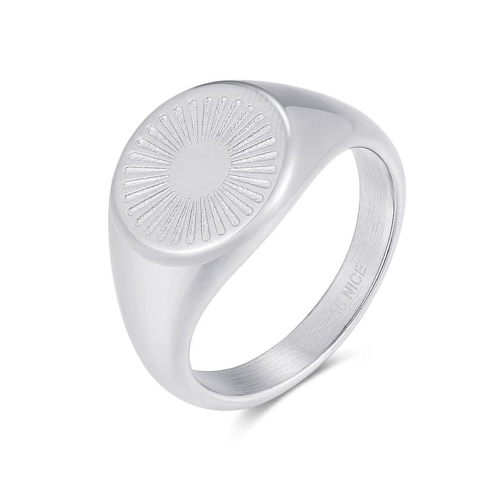 Stainless Steel Ring, Sun, 12 Mm
