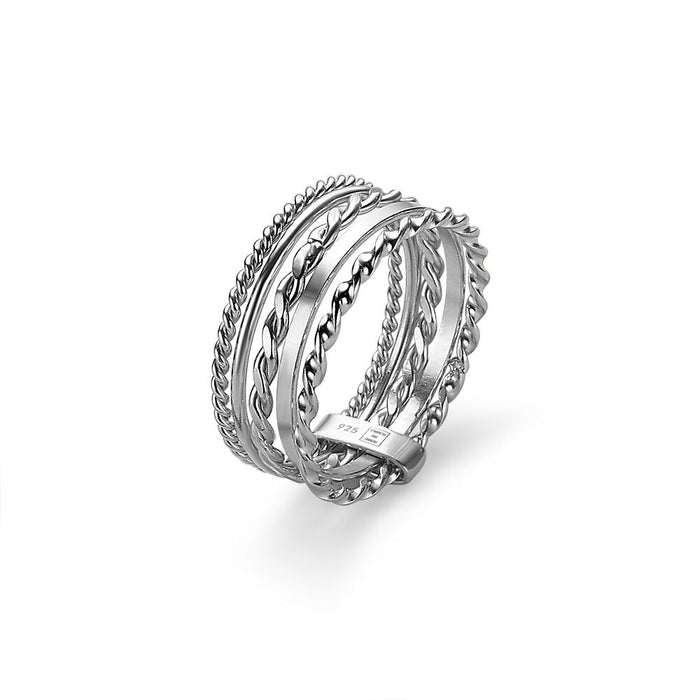 Silver Ring, 5 Different Thin Rings