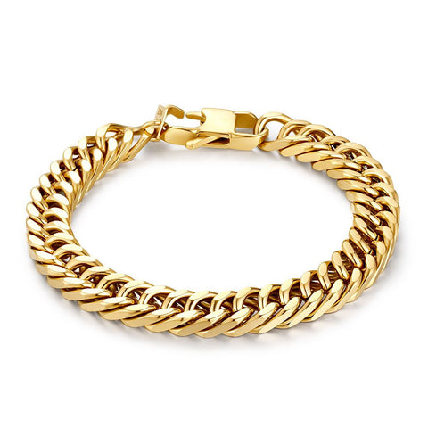 Gold Coloured Stainless Steel Bracelet, Gourmet, 8 Mm