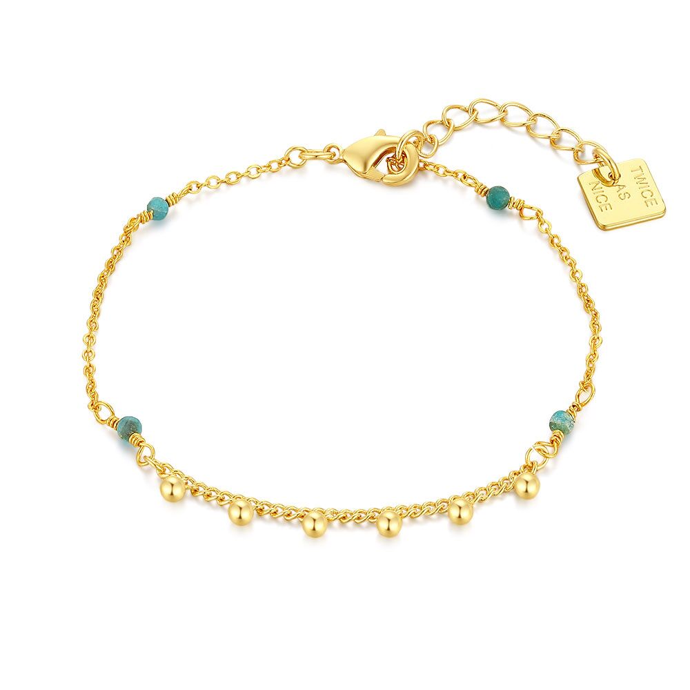 High Fashion Bracelet, Gold And Blue Dots