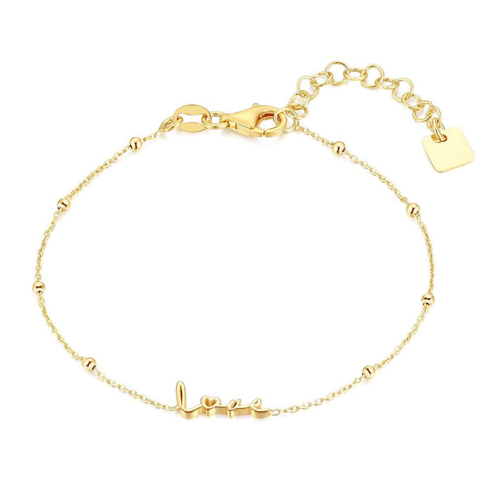 18Ct Gold Plated Silver Bracelet, Love