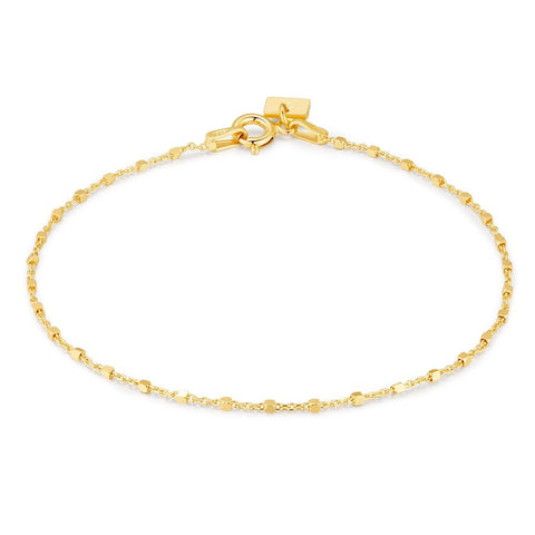 18Ct Gold Plated Silver Bracelet, Cube Chain