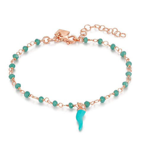 Rosé Silver Bracelet, Turquoise Stones, Turquoise Chili