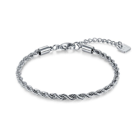 Stainless Steel Bracelet, Twisted, 3 Mm
