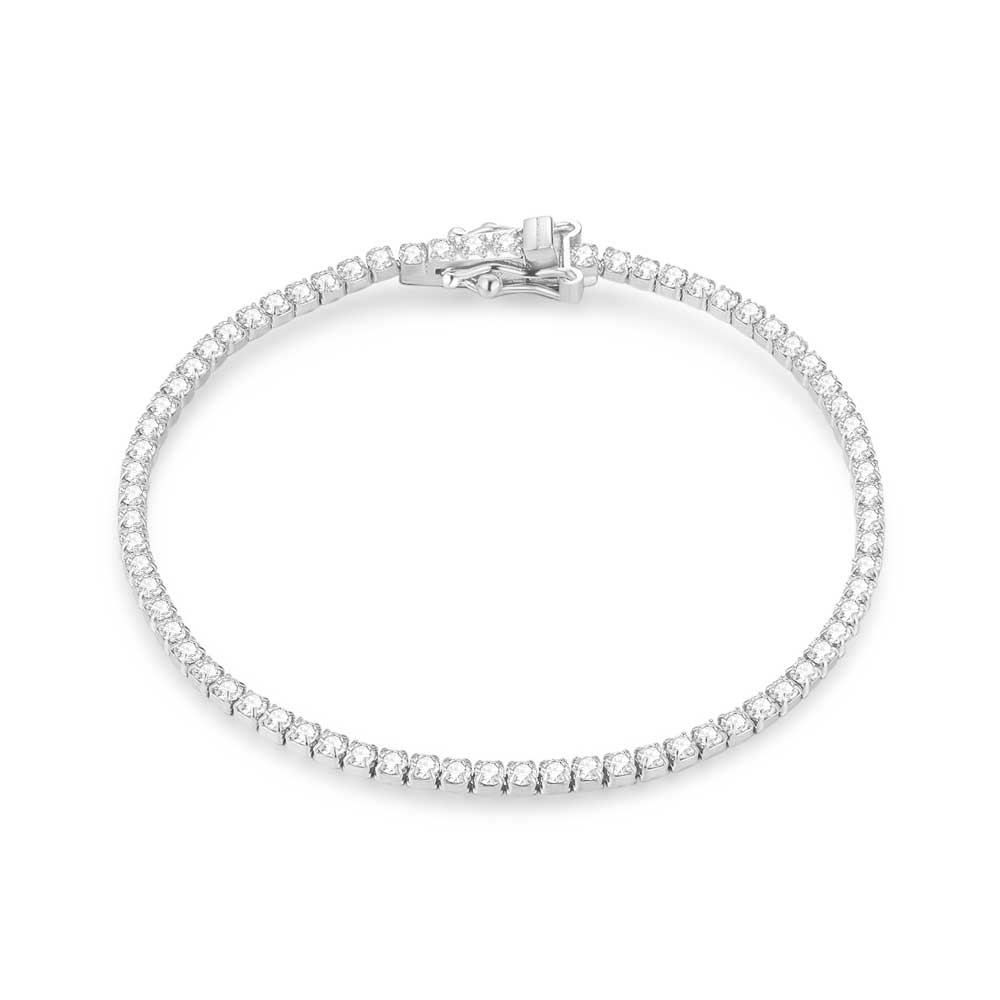 Silver Bracelet, Tennis Bracelet, Zirconia 2 Mm