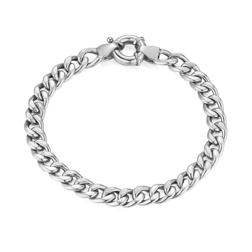 Silver Bracelet, Gourmet Chain, 6 Mm