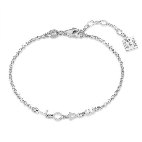 Silver Bracelet, Forcat Chain, Love