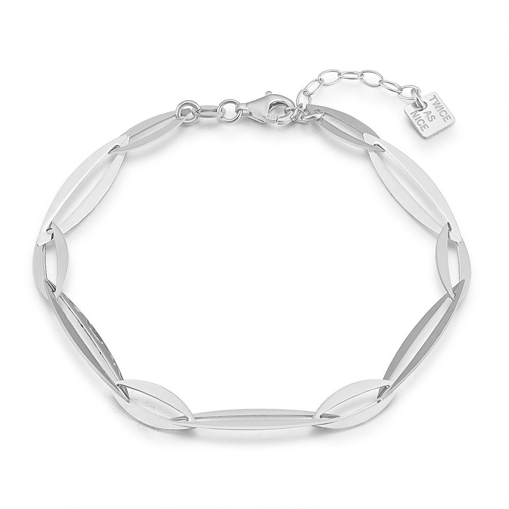 Silver Bracelet, Large And Small Open Elipses
