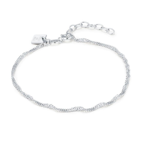 Silver Bracelet, Singapore Chain, 2 Mm