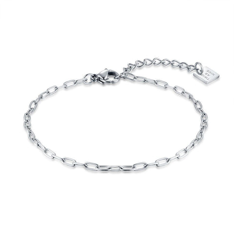 Stainless Steel Bracelet, Oval Links, 2 Mm
