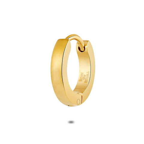 Earring Per Piece In Gold-Coloured Stainless Steel, Hoop, Mat, 2 Mm