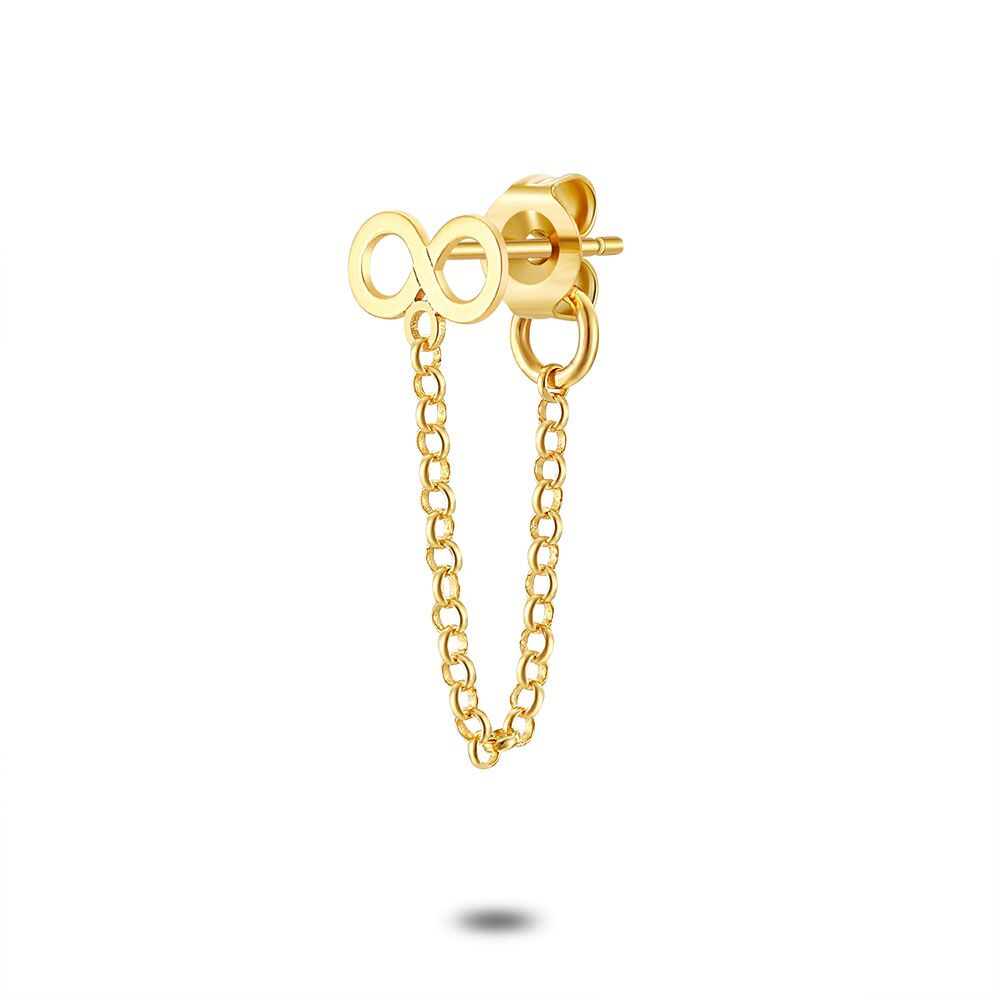 Earring Per Piece In 18Ct Gold Plated Silver,Infinity With Forcat Chain