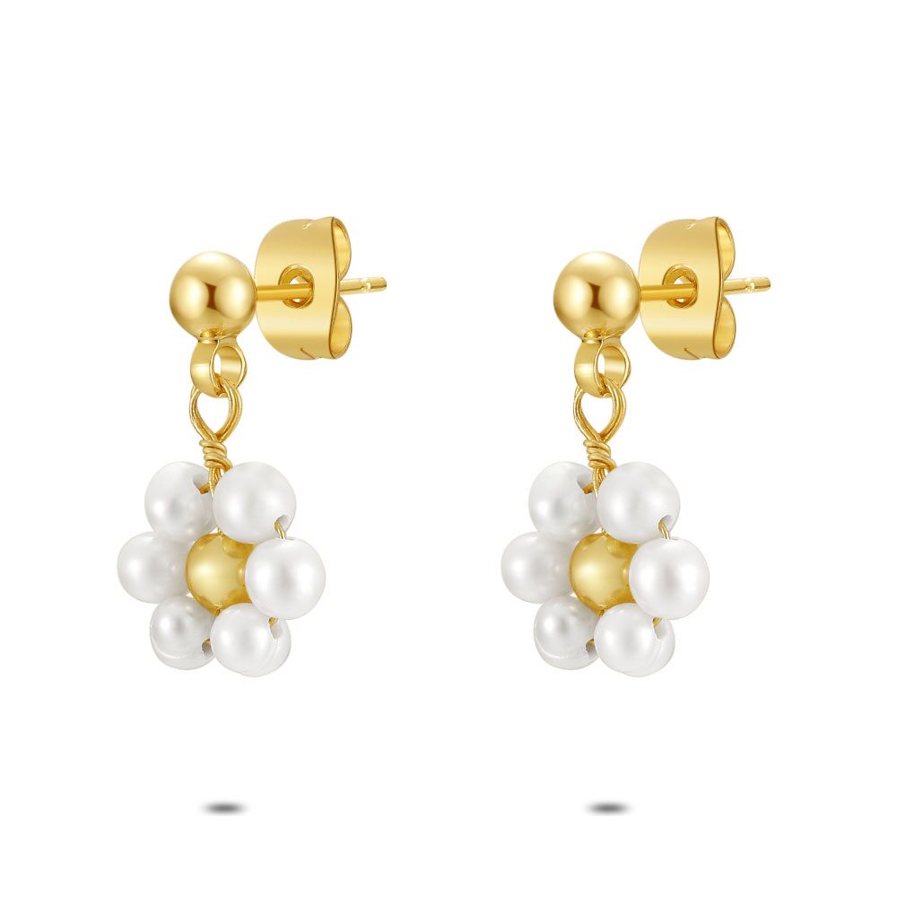 High Fashion Earrings, Flower, Pearls