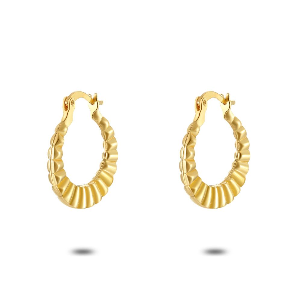 18Ct Gold Plated Silver Earrings, Wavy Earring