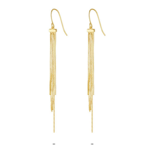 18Ct Gold Plated Silver Earrings, 5 Venetian Chains