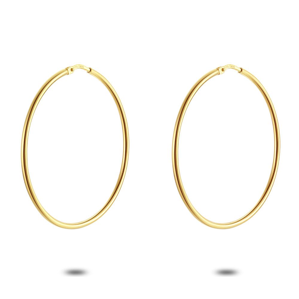 18Ct Gold Plated Hoop Earrings, 38 Mm