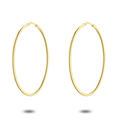 18Ct Gold Plated Hoop Earrings, 43 Mm