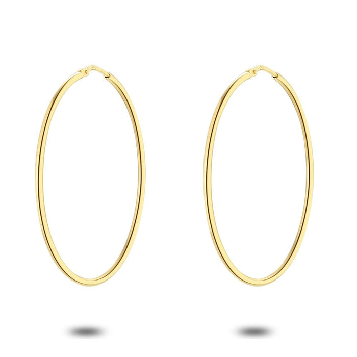 18Ct Gold Plated Hoop Earrings, 43 Mm
