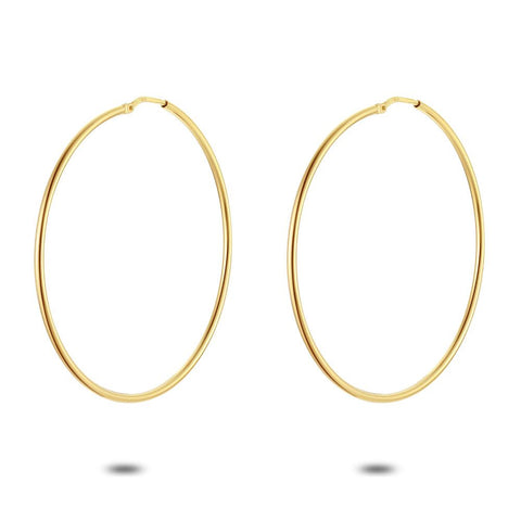 18Ct Gold Plated Hoop Earrings, 48 Mm