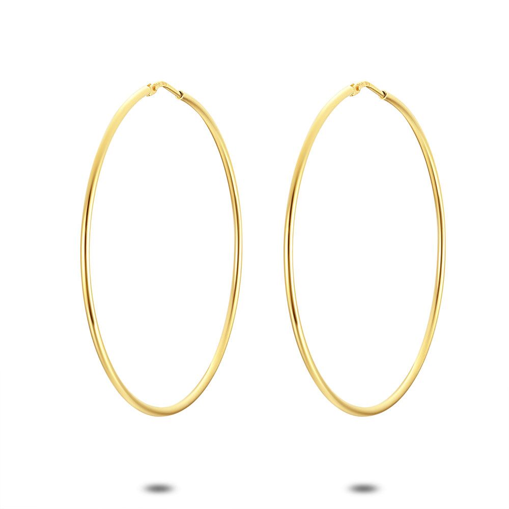 18Ct Gold Plated Silver Earrings, Hoop, 53 Mm