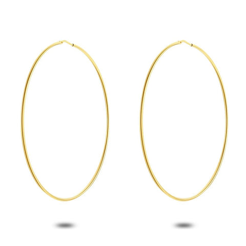 18Ct Gold Plated Hoop Earrings, 73 Mm
