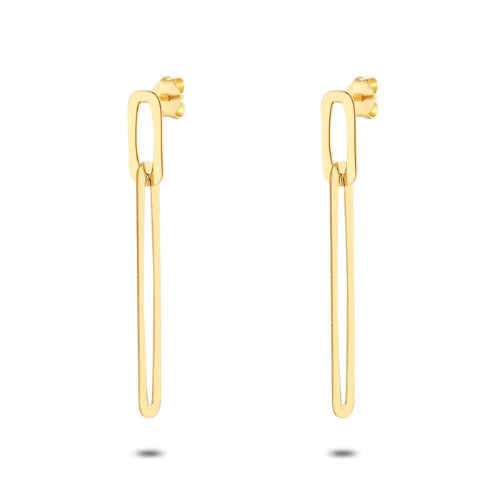 18Ct Gold Plated Silver Earrings, Ovals