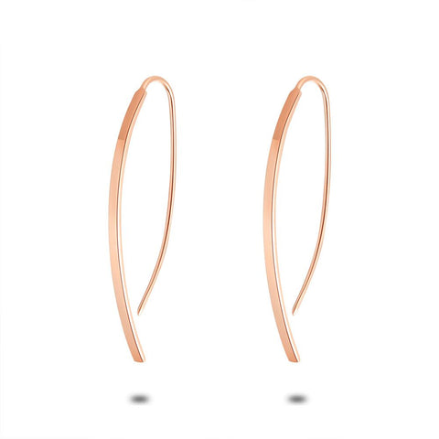 Rosé Silver Earrings, Long Hook