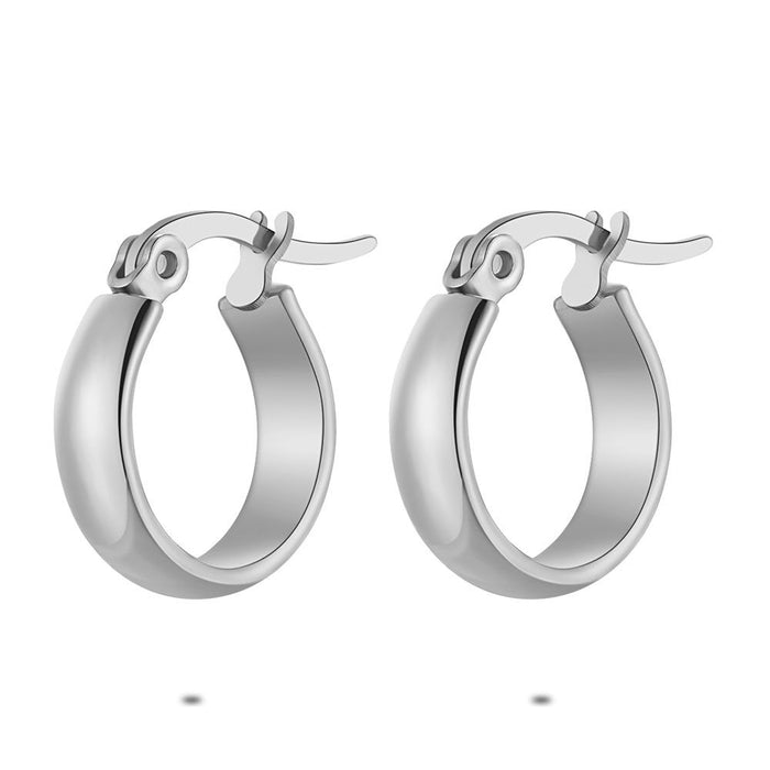 Stainless Steel Earrings, Hoop Earrings, 15 Mm