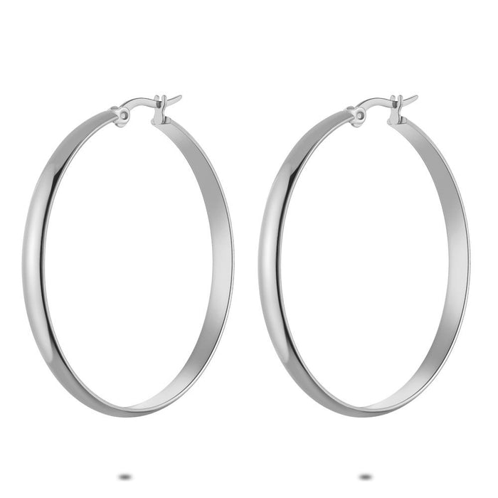 Stainless Steel Earrings, Hoop Earrings, 45 Mm