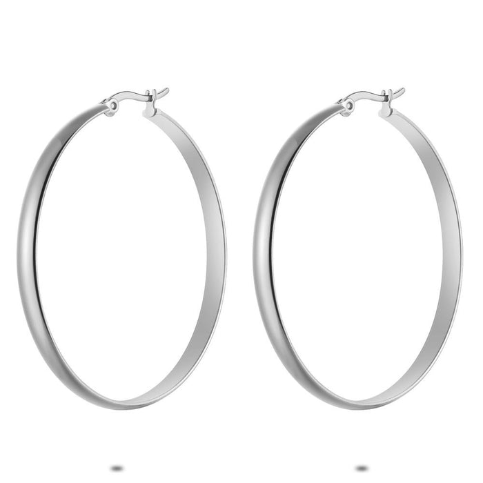 Stainless Steel Earrings, Hoop Earrings, 50 Mm