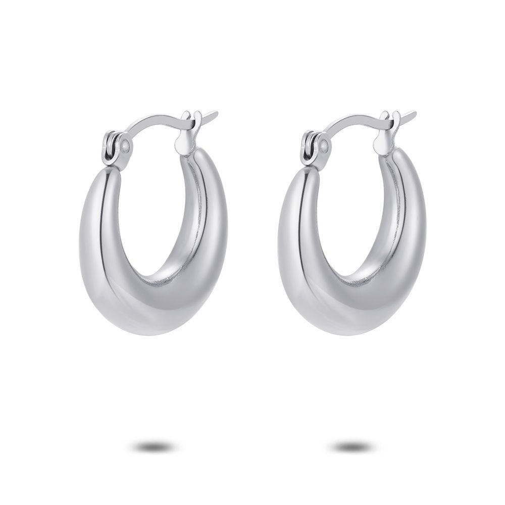 Stainless Steel Earrings, Hoop, 20 Mm
