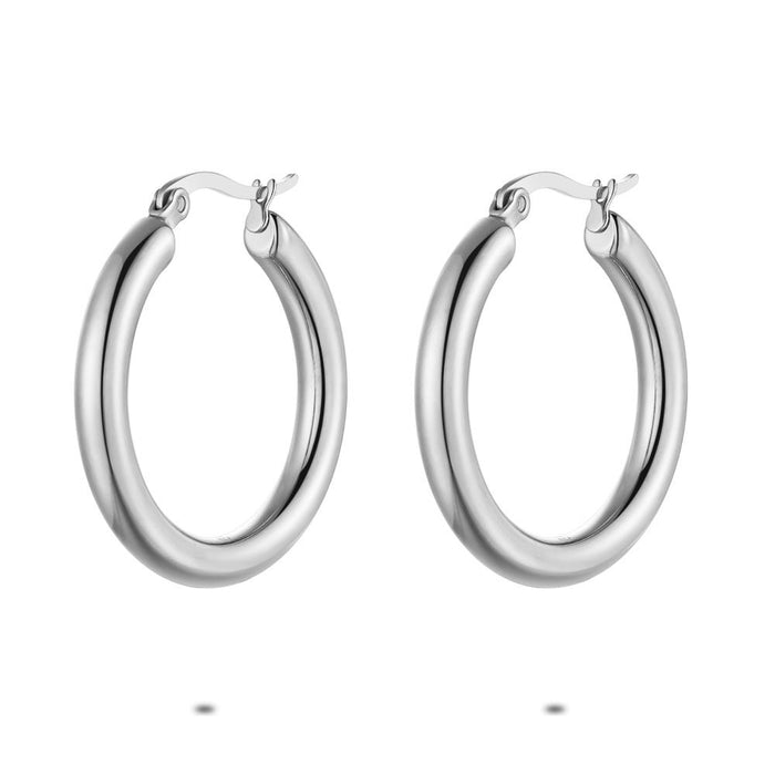 Stainless Steel Earrings, Hoop Earrings, 30 Mm