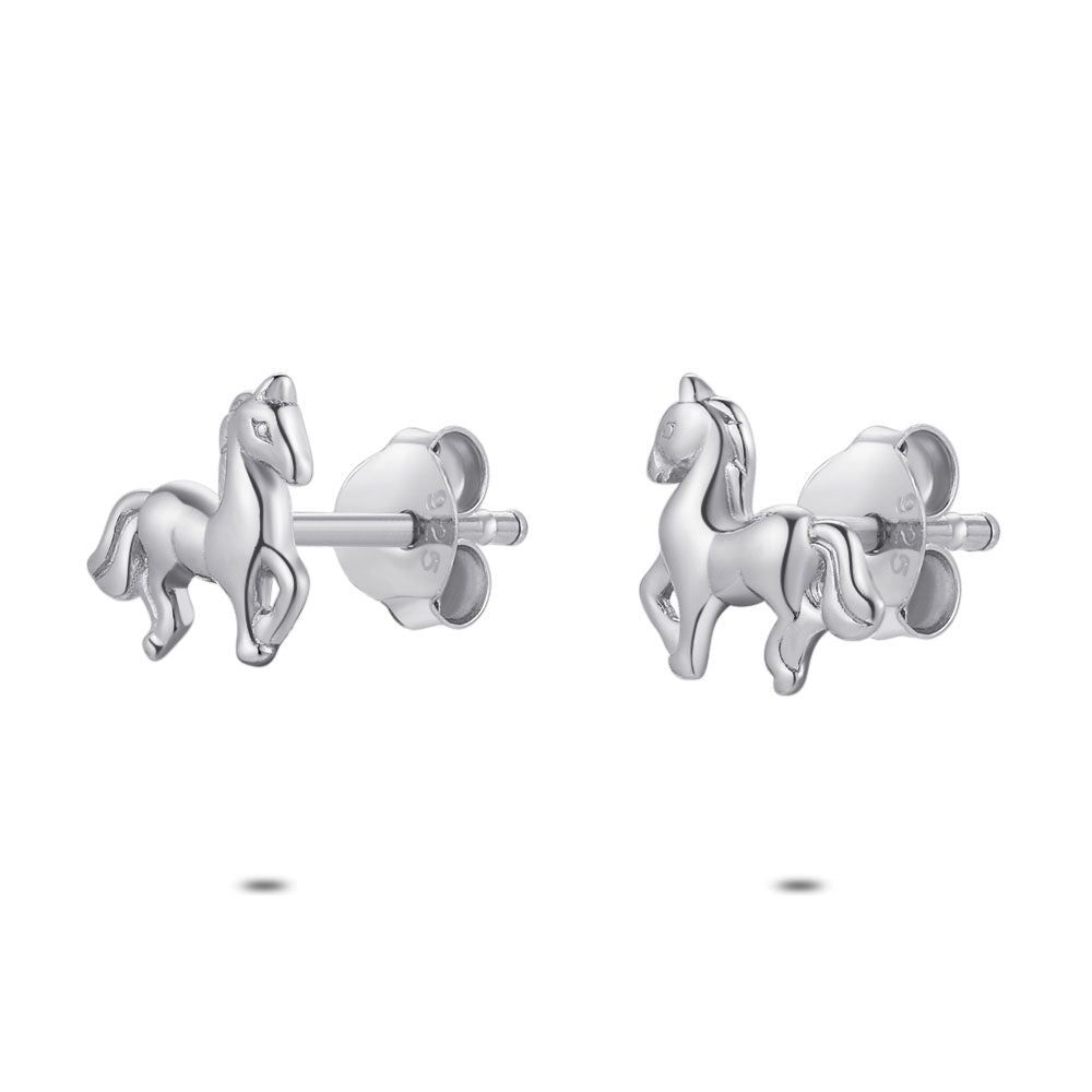 Silver Earrings, Small Horse