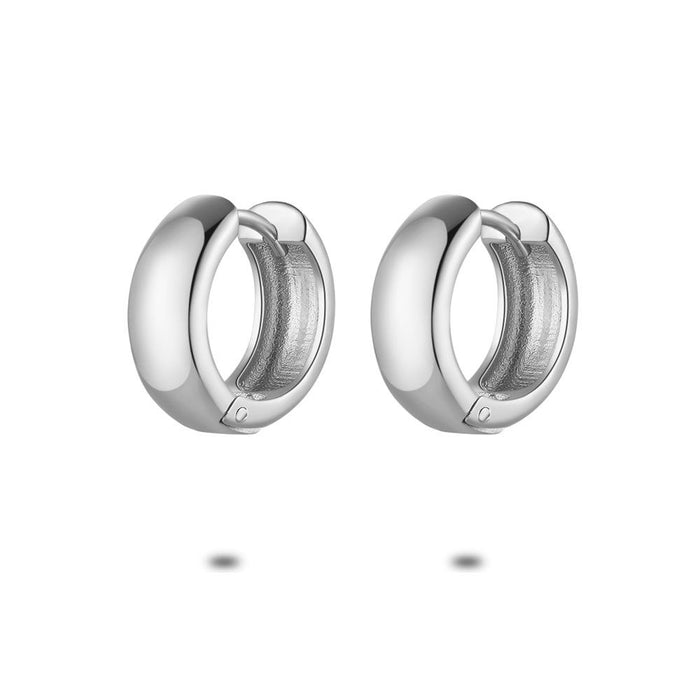 Silver Earrings, Hoop Earrings, 15 Mm