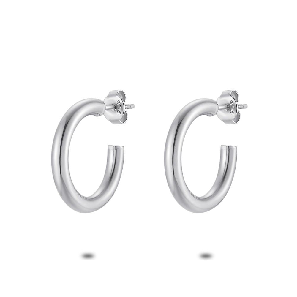 Silver Earrings, Hoops, 20 Mm/3 Mm