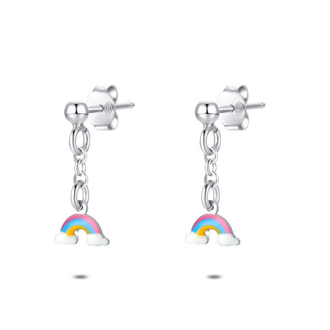 Silver Earrings, Rainbow