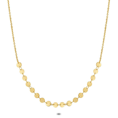 Gold Coloured Stainless Steel Necklace, Discs