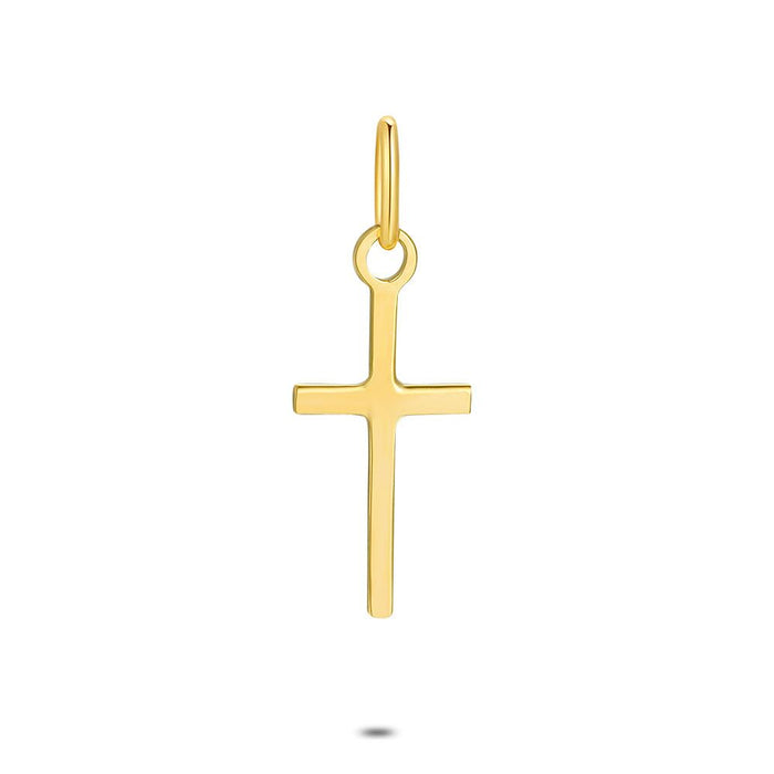 18Ct Gold Plated Silver Pendant, Cross, 2 Cm