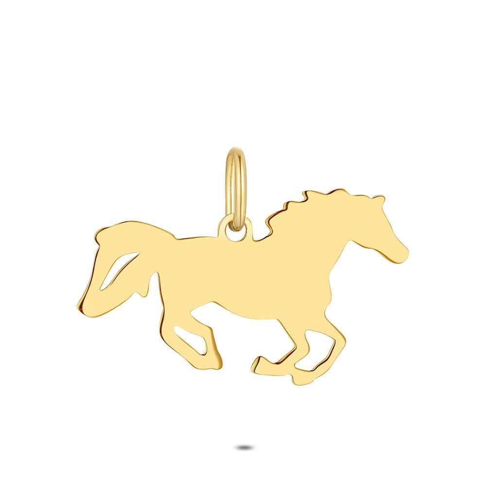 18Ct Gold Plated Silver Pendant, Horse