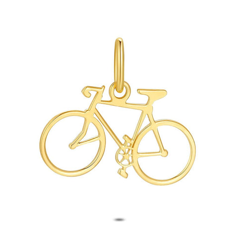 18Ct Gold Plated Silver Pendant, Bike