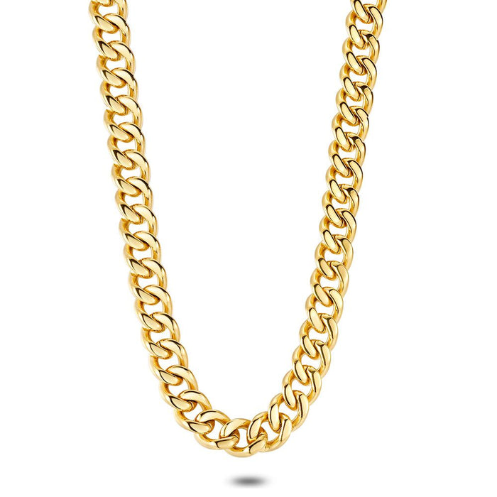 Gold Coloured Stainless Steel Necklace, Gourmet, 15 Mm