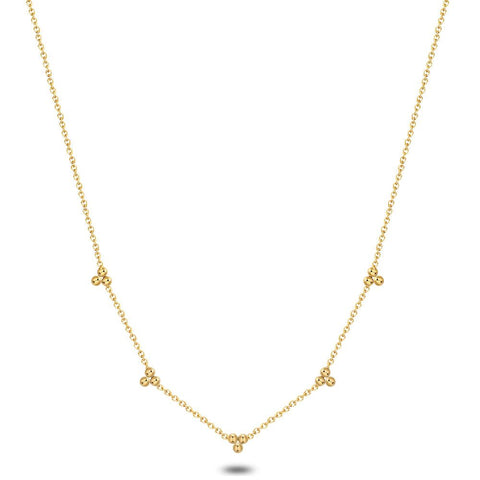 Gold Coloured Stainless Steel Necklace, Triangle, Dots