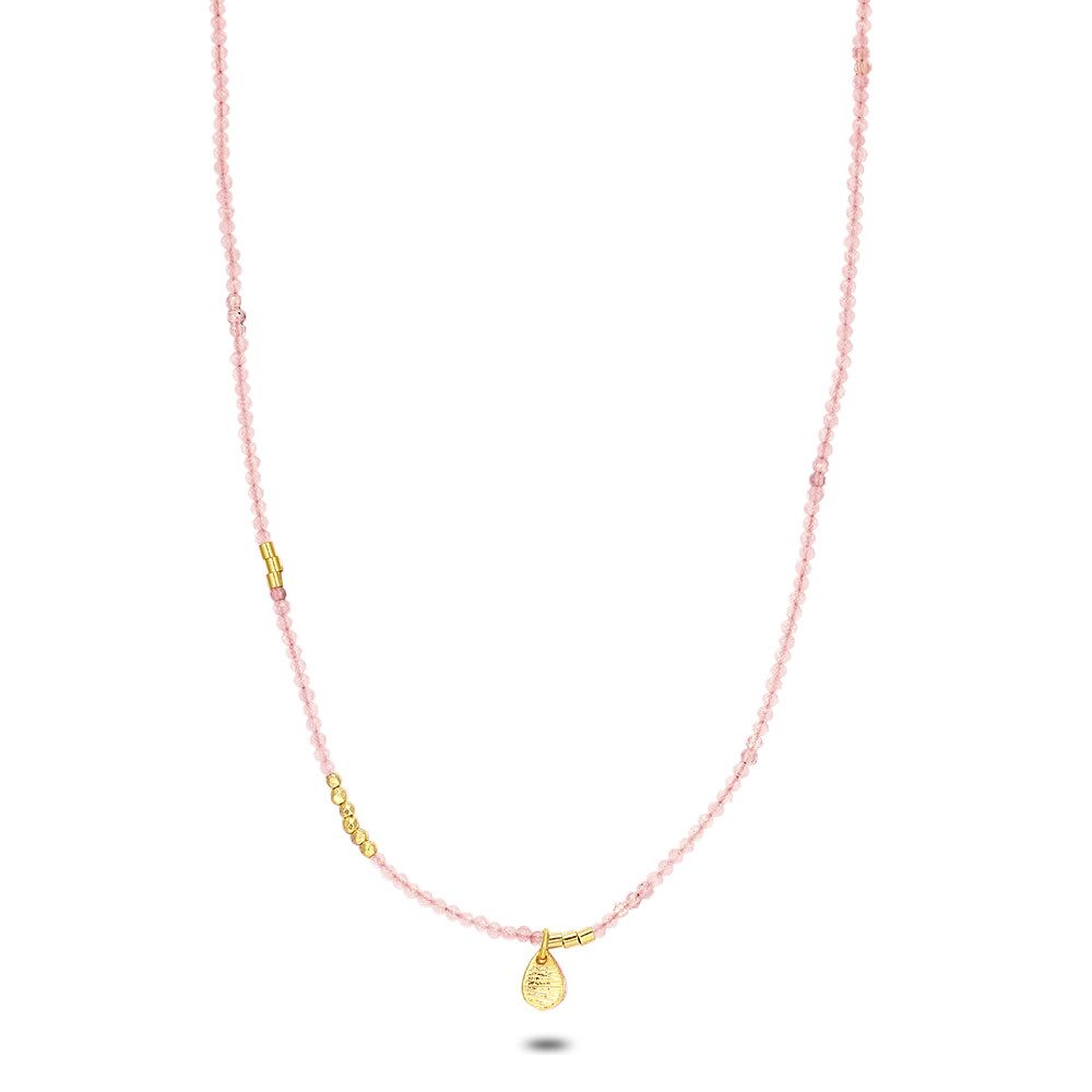 High Fashion Necklace, Droplet, Pink Beads