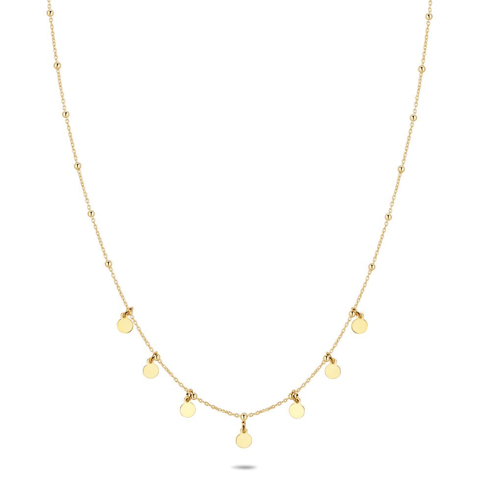 18Ct Gold Plated Silver Necklace, 7 Rounds