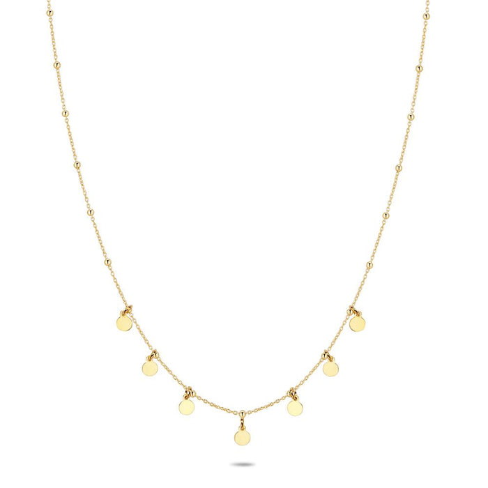 18Ct Gold Plated Silver Necklace, 7 Rounds