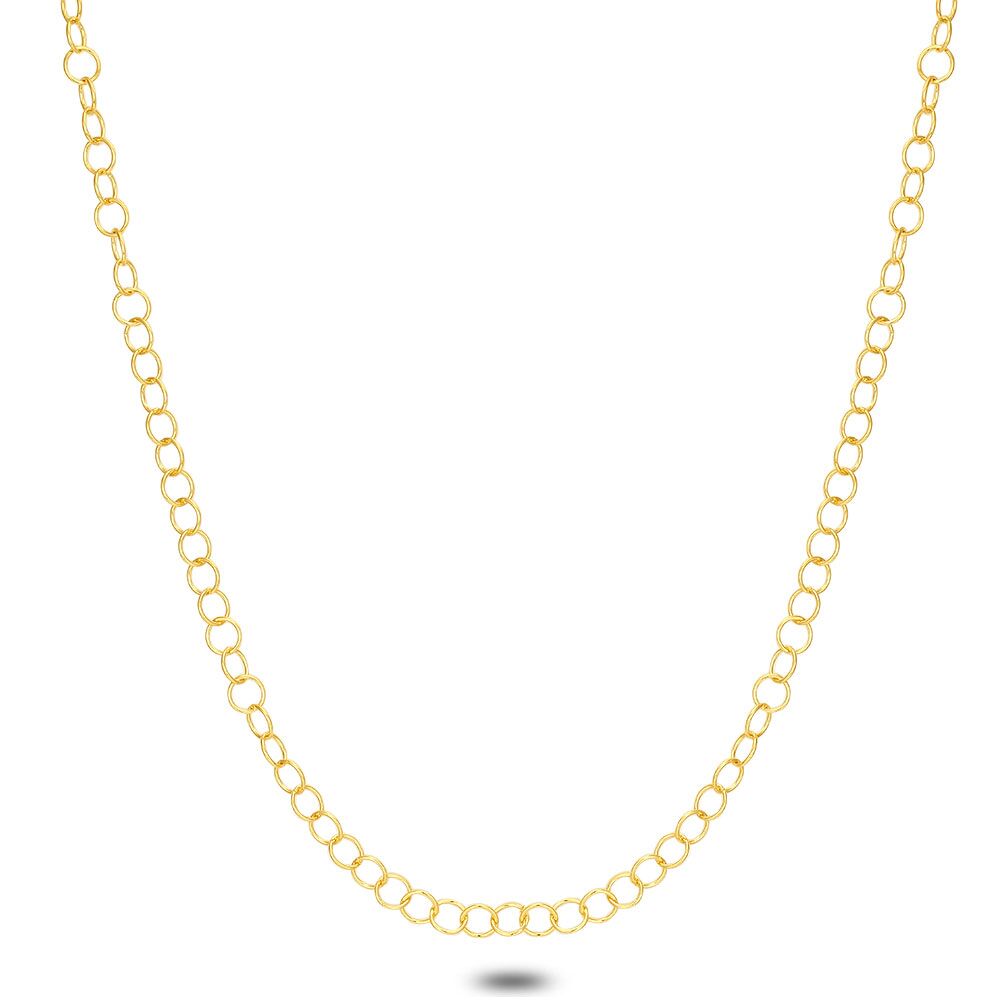 18Ct Gold Plated Silver Necklace, Round Links