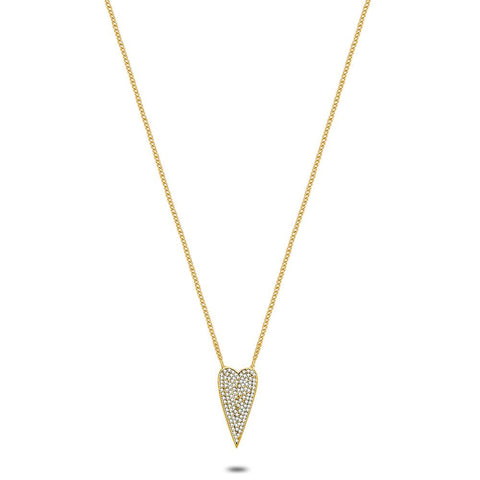 18Ct Gold Plated Silver Necklace, Heart